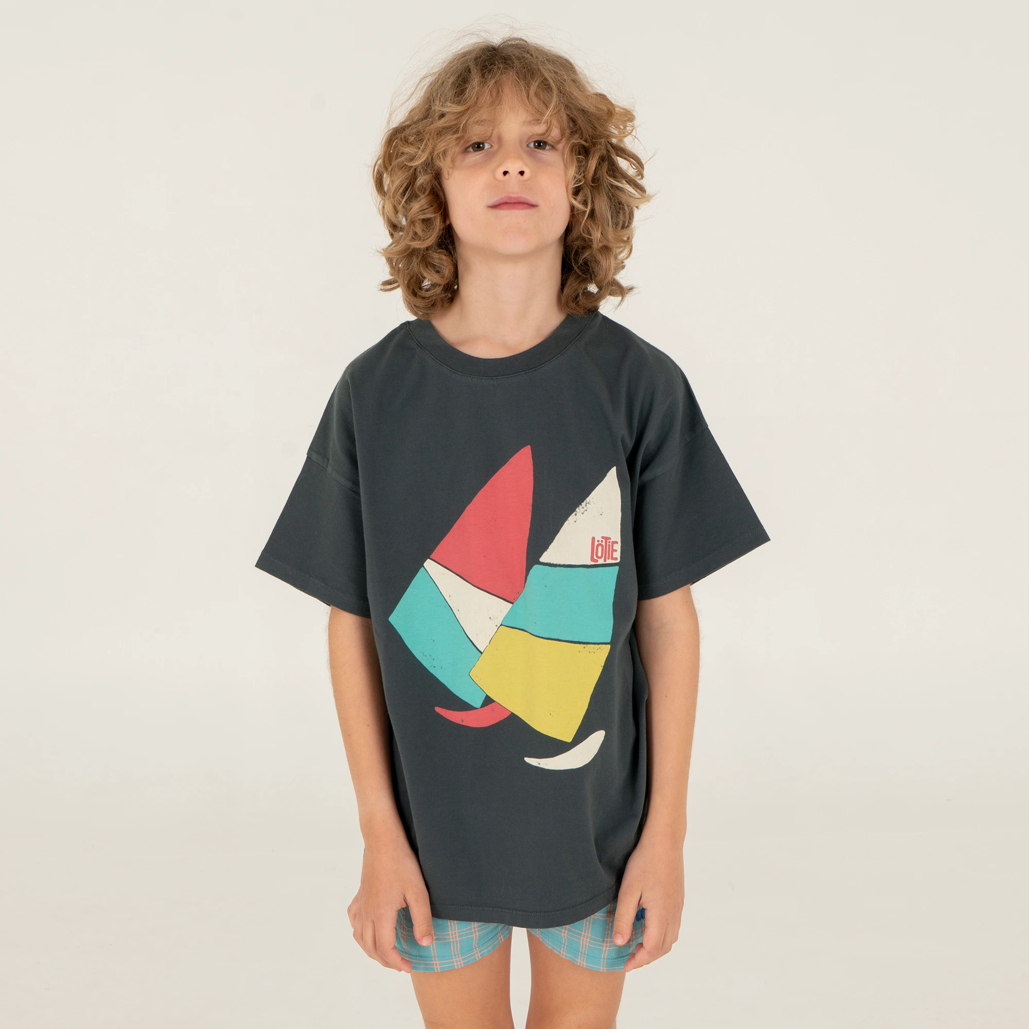 Loose tshirt windsurf anthracita organic cotton