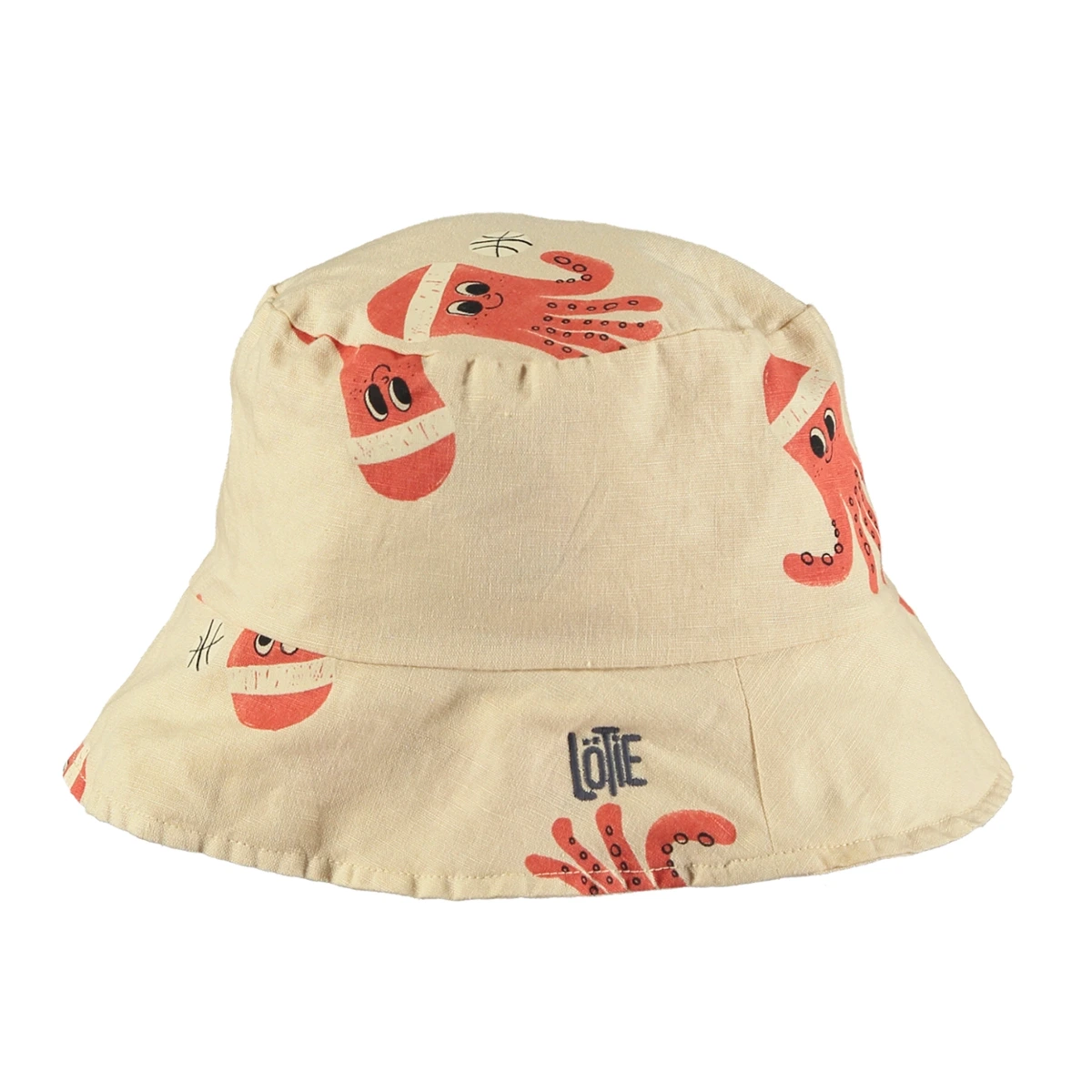 LINNEN FISHER HAT OCTOPUSES LATTE