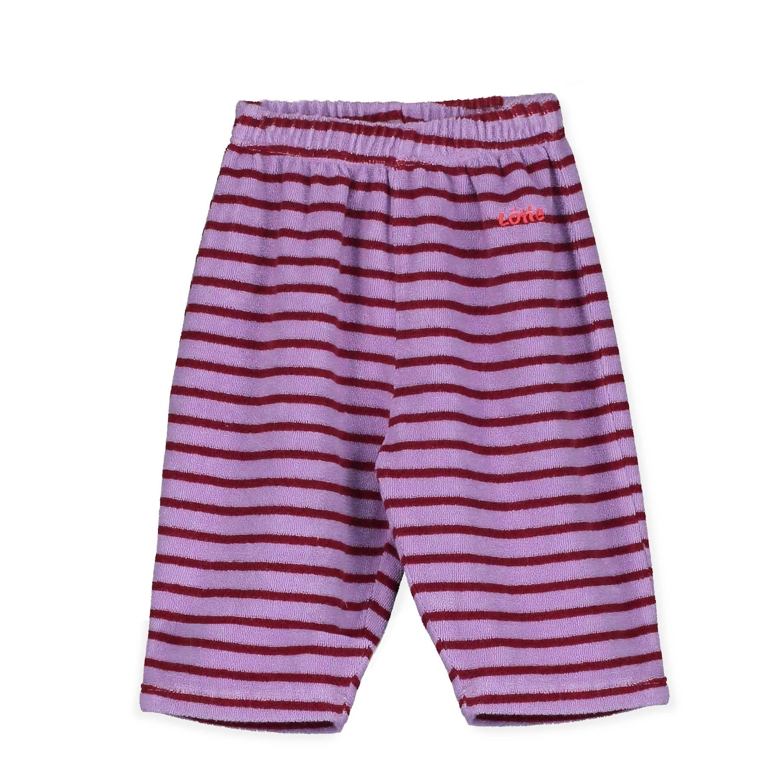 TOWEL TERRY STRIPES MAUVE BABY PANTS