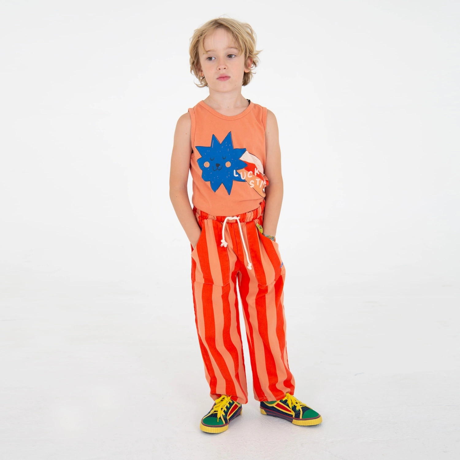 alt="Kids summer twill stipes trousers".